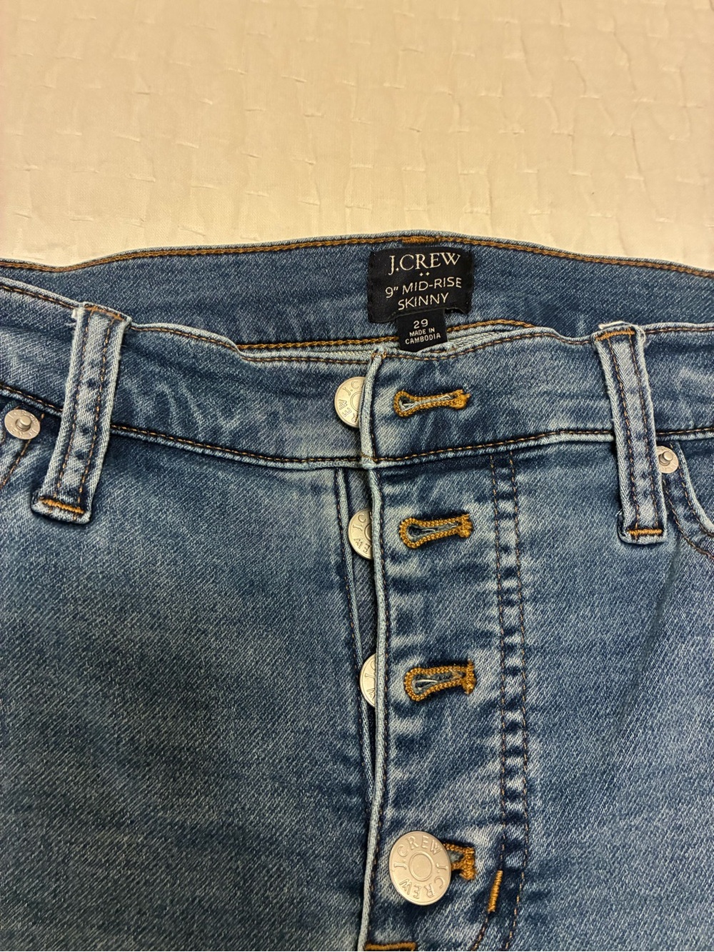J. Crew Factory Mid-Rise Skinny Jeans - Light Blue Denim